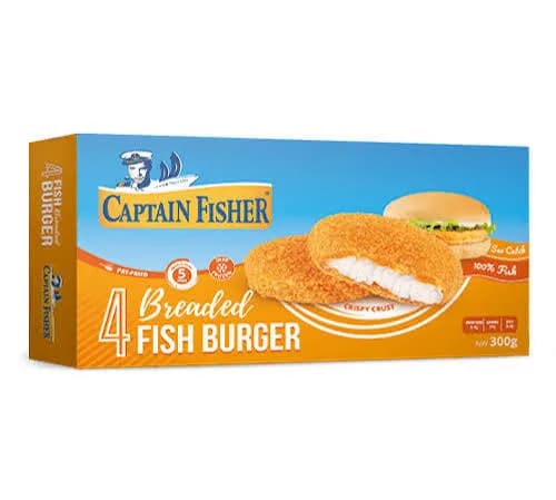 Captain Fisher Fried Fish Burger, 4 Pieces, 300 g