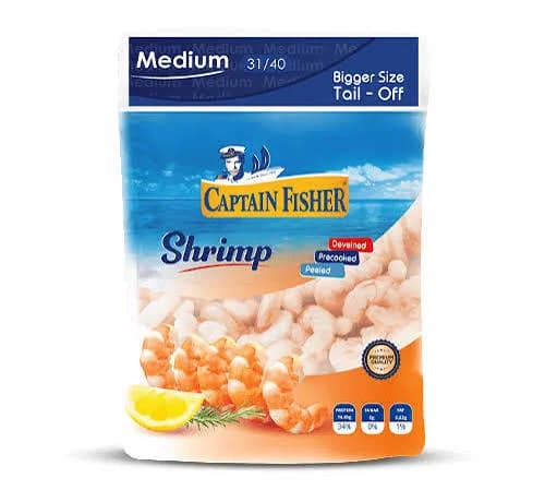 Captain Fisher Medium Cooked Shrimp 31/40, 400 g