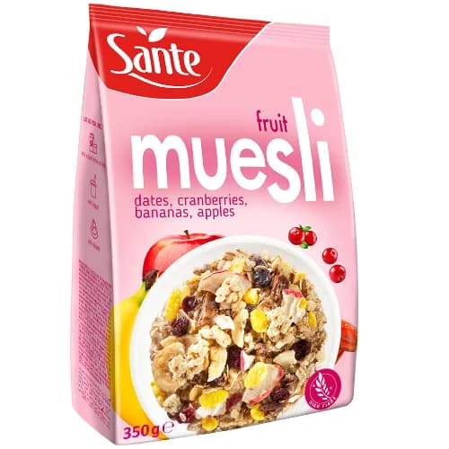 Santé Traditional Muesli Fruity Cereal Flakes with Dried Fruits 350g