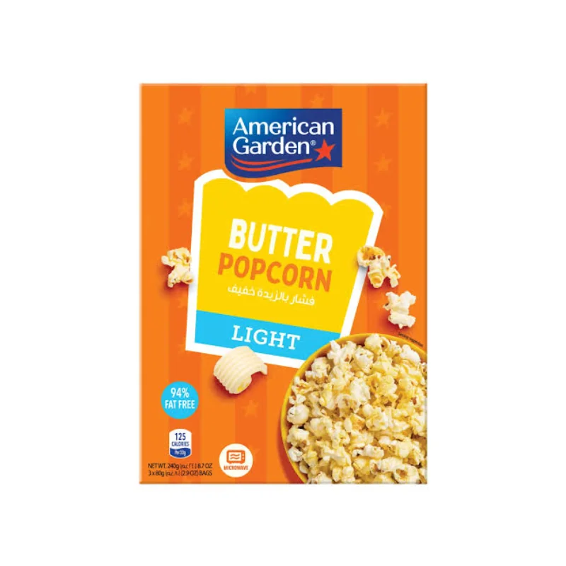 American Garden Microwave Popcorn Fat Free Butter 275g 346